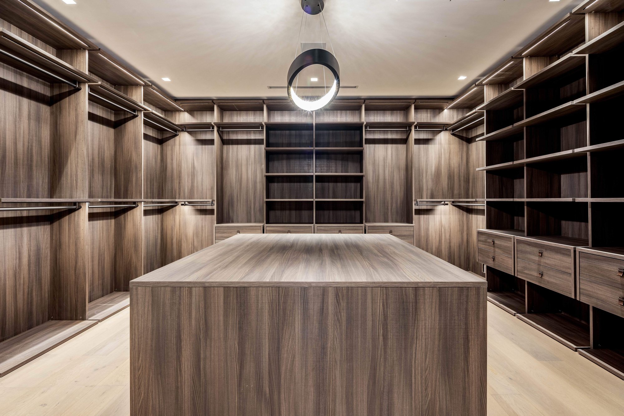 Luxury closet with elegant millwork made in Italy