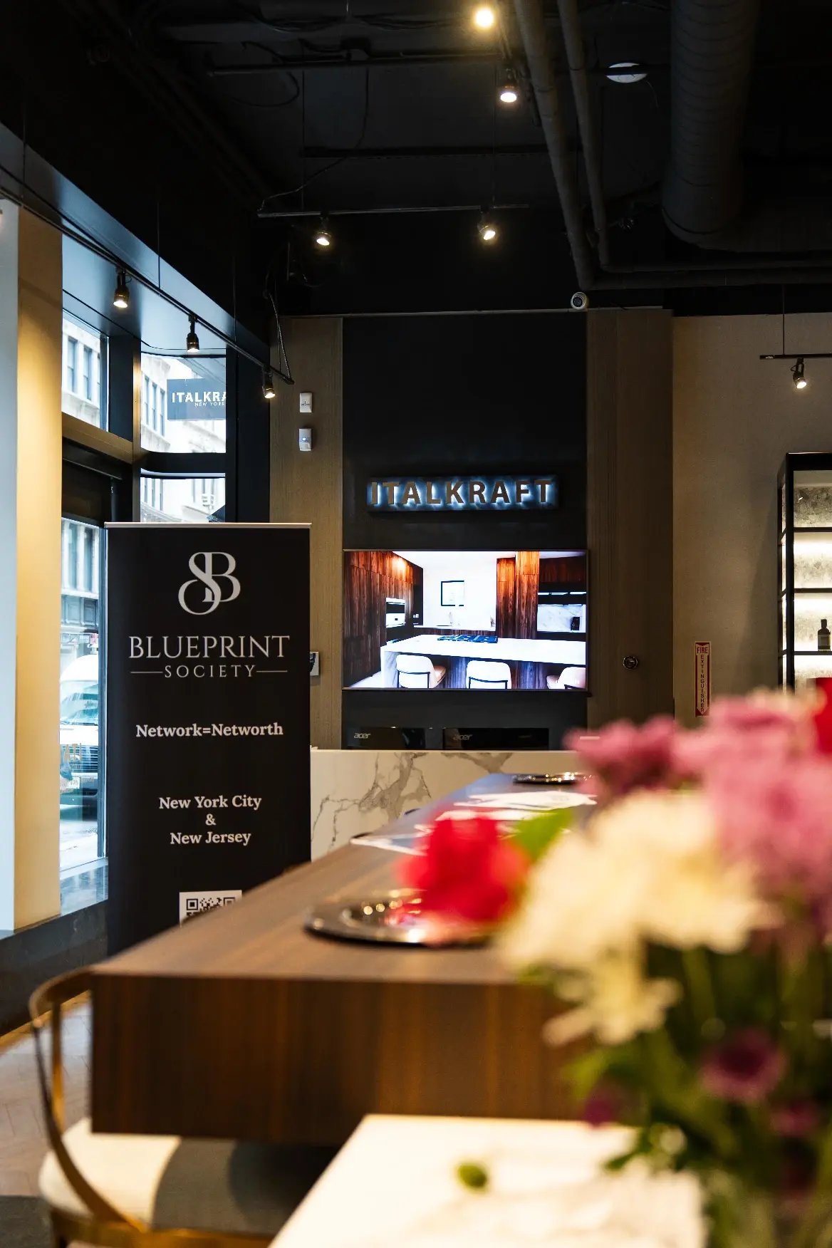 ITALKRAFT's New York showroom's entrance during Blueprint Society's Next Gen Trade Tech event